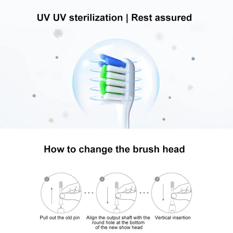 HUAWEI Lebooo LBS-T053A 2 têtes de brosse à dents intelligentes (pour HCB0001), tête de brosse LBS-T053A (Noir), tête de brosse LBS-T053A (Blanc)