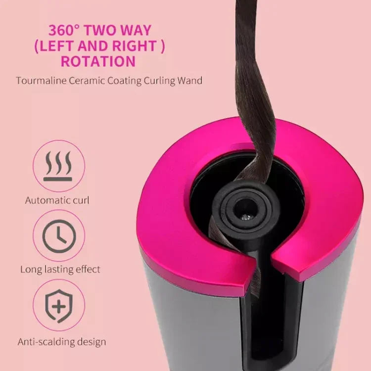 Fer à friser automatique portable mini sans fil à chargement USB multifonction avec écran LCD