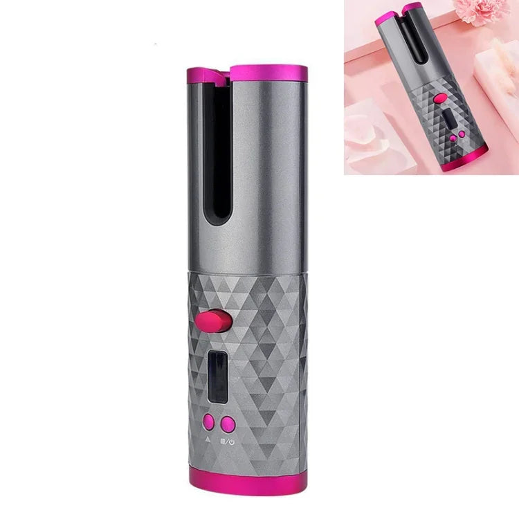 Fer à friser automatique portable mini sans fil à chargement USB multifonction avec écran LCD