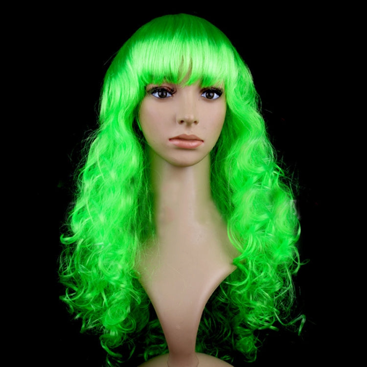 Colorful Wild-Curl Up Party Headwear Wavy Long PET Wigs For Female(Black)