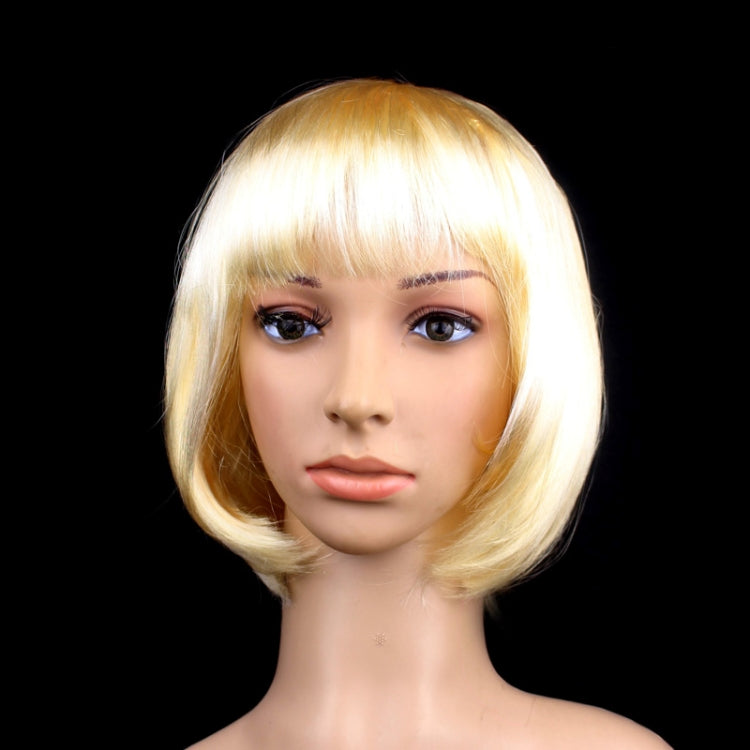 Perruques courtes droites en PET pour fête cosplay coiffure pour femme (Lavande)