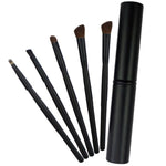 Lot de 5 pinceaux de maquillage pour les yeux avec manche et tube en aluminium