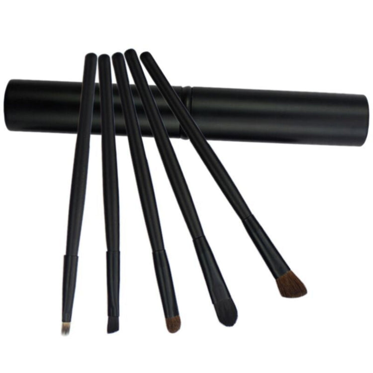 Lot de 5 pinceaux de maquillage pour les yeux avec manche et tube en aluminium