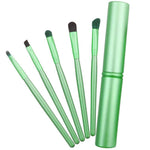 Lot de 5 pinceaux de maquillage pour les yeux avec manche et tube en aluminium