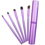 Lot de 5 pinceaux de maquillage pour les yeux avec manche et tube en aluminium