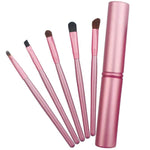 Lot de 5 pinceaux de maquillage pour les yeux avec manche et tube en aluminium