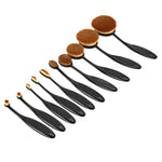 Lot de 10 pinceaux de maquillage style brosse à dents et brosses à sourcils, noir