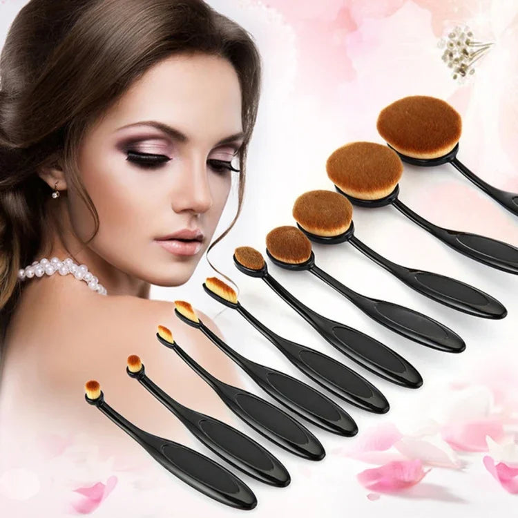 Lot de 10 pinceaux de maquillage style brosse à dents et brosses à sourcils, noir