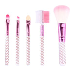 Trousse à outils de maquillage professionnelle 5 en 1 à rayures roses