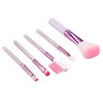 Trousse à outils de maquillage professionnelle 5 en 1 à rayures roses