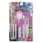 Trousse à outils de maquillage professionnelle 5 en 1 à rayures roses