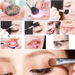 Trousse à outils de maquillage professionnelle 5 en 1 à rayures roses