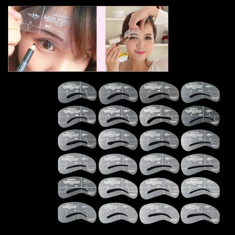 24 pochoirs à sourcils, 24 pochoirs à sourcils