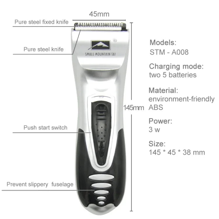 Rasoir électrique alimenté par batterie pour enfants, Machine à couper les cheveux pour hommes (Argent)