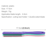 3 outils coiffure Peigne à double lame Tondeuse à frange Dispositif d’amincissement Tondeuse à cheveux, Livraison couleur aléatoire, 10 pièces Livraison couleur aléatoire