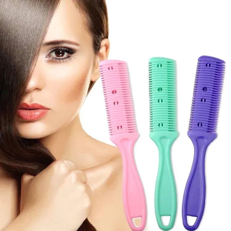 3 outils coiffure Peigne à double lame Tondeuse à frange Dispositif d’amincissement Tondeuse à cheveux, Livraison couleur aléatoire, 10 pièces Livraison couleur aléatoire
