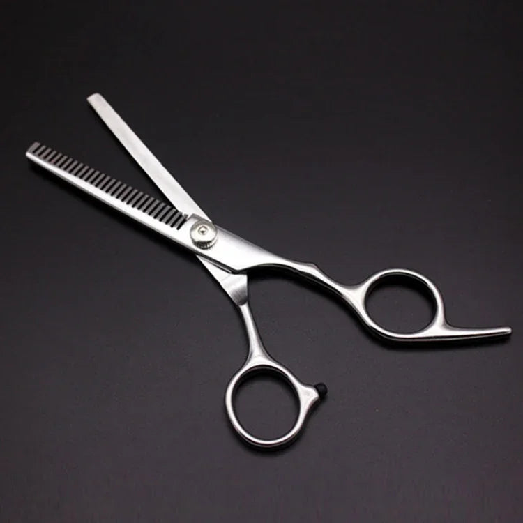 Ciseaux de coiffure durables et tranchants, ciseaux de coupe et ciseaux à dents amincissantes pour barbier (ciseaux amincissants argentés), ciseaux amincissants