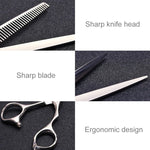 Ciseaux de coiffure durables et tranchants, ciseaux de coupe et ciseaux à dents amincissantes pour barbier (ciseaux amincissants argentés), ciseaux amincissants