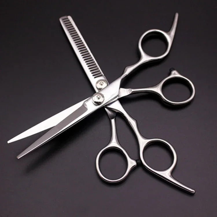 Ciseaux de coiffure durables et tranchants, ciseaux de coupe et ciseaux à dents amincissantes pour barbier (ciseaux amincissants argentés), ciseaux amincissants