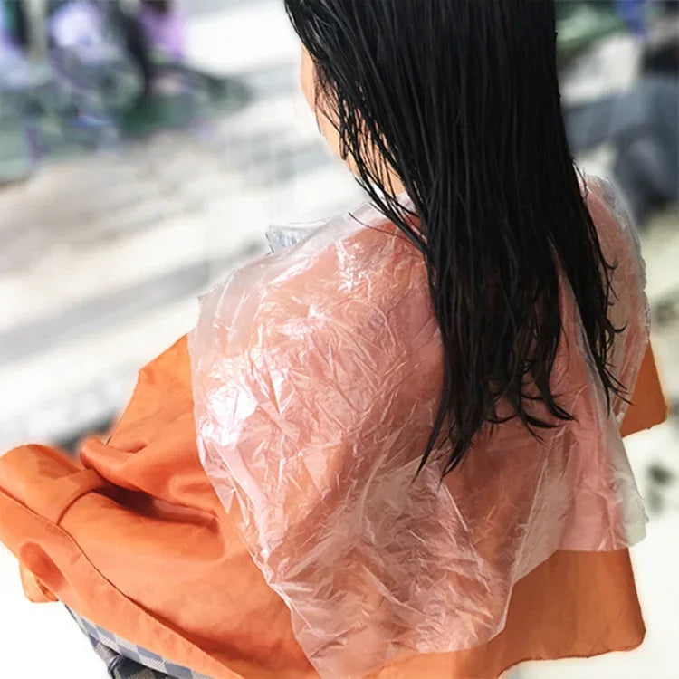 200 pièces de châles/casquettes jetables pour coloration des cheveux, foulard de traitement capillaire pour salon (transparent)