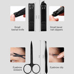 Kit de Manucure et Pédicure Avancé 12 en 1 avec Coupe-ongles en Acier Inoxydable et Étui en Cuir, Rouge+Noir