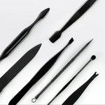 Kit de Manucure et Pédicure Avancé 12 en 1 avec Coupe-ongles en Acier Inoxydable et Étui en Cuir, Rouge+Noir