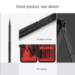 Kit de Manucure et Pédicure Avancé 12 en 1 avec Coupe-ongles en Acier Inoxydable et Étui en Cuir, Rouge+Noir