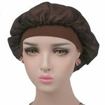 Bonnet de nuit en satin à large bande pour cheveux longs, bonnet de climatisation, motif noix de coco