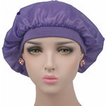 Bonnet de nuit en satin à large bande pour cheveux longs, bonnet de climatisation, motif noix de coco
