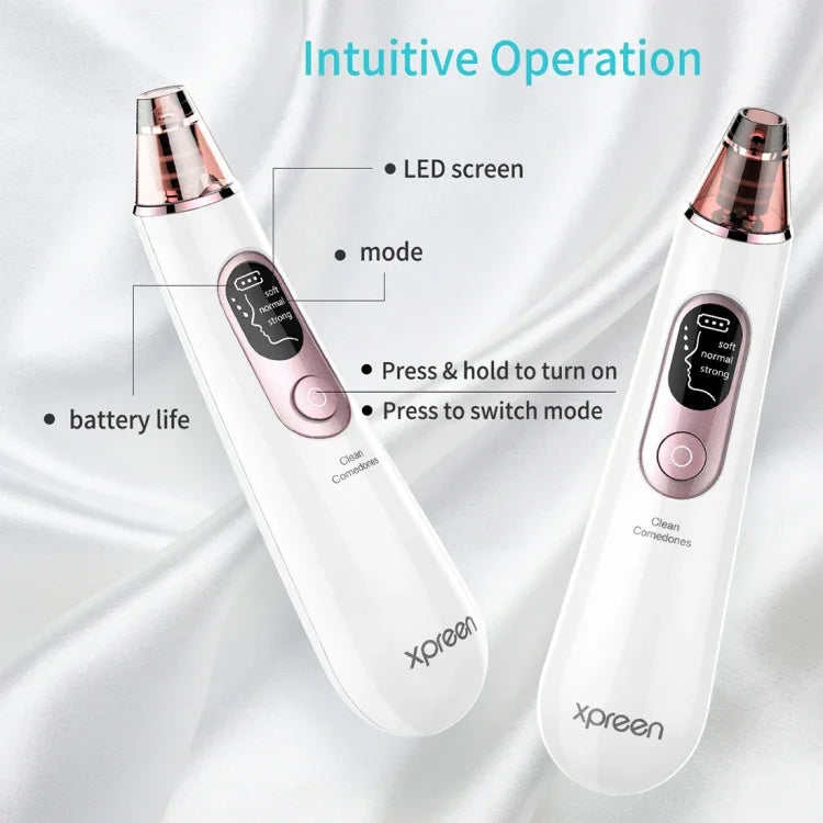 Xpreen Nettoyant Rechargeable pour Pores, Appareil de Beauté Facial à Domicile avec Écran LED et 4 Sondes, XPRE111
