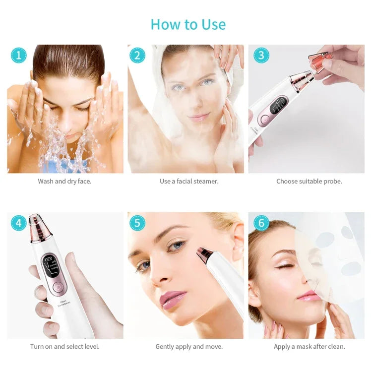 Xpreen Nettoyant Rechargeable pour Pores, Appareil de Beauté Facial à Domicile avec Écran LED et 4 Sondes, XPRE111