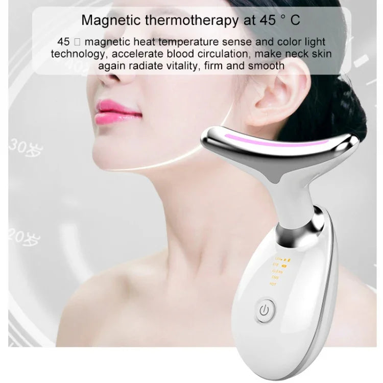 Appareil de beauté LED pour rides du cou à lumière colorée