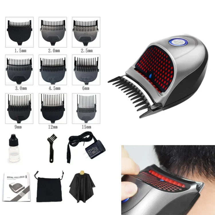 Rasoir électrique HJ-2018 pour hommes, tondeuse à cheveux auto-assistée avec chiffon Wai + éponge, version standard, prise CN, avec chiffon Wai + éponge