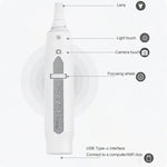 Endoscope électronique numérique sans fil Supereyes Y008P pour oreilles, nez et bouche, Y008P