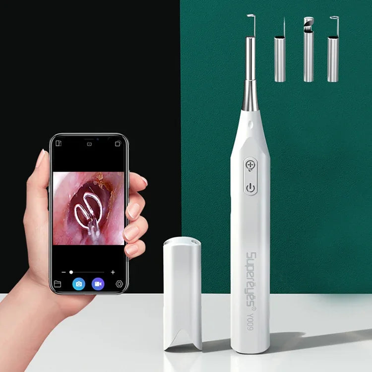 Supereyes Y009 Endoscope Visuel de Nettoyage d'Oreilles et d'Acné avec Miroir Grossissant Microscopique, Y009
