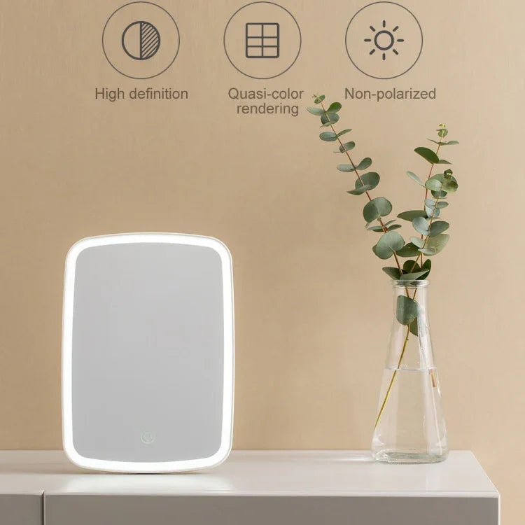 Miroir de courtoisie LED de bureau carré simple face Original Xiaomi Youpin jordan&judy, style monochrome