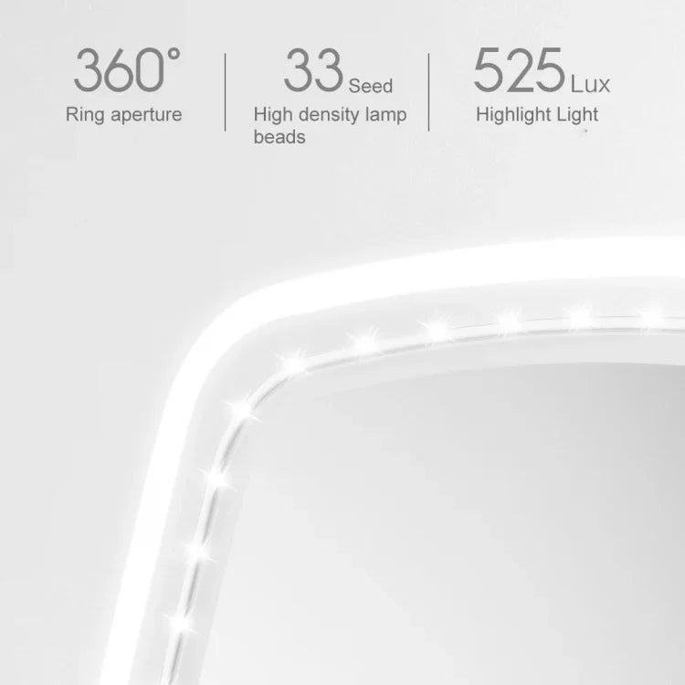 Miroir de courtoisie LED de bureau carré simple face Original Xiaomi Youpin jordan&judy, style monochrome