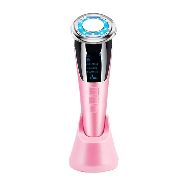 Appareil de beauté faciale chaud et froid BLK-D818, Appareil de rajeunissement de la peau coloré à micro-courant EMS, BLK-D818 (Rose), BLK-D818 (Blanc)