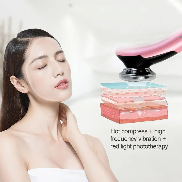 Appareil de beauté faciale chaud et froid BLK-D818, Appareil de rajeunissement de la peau coloré à micro-courant EMS, BLK-D818 (Rose), BLK-D818 (Blanc)