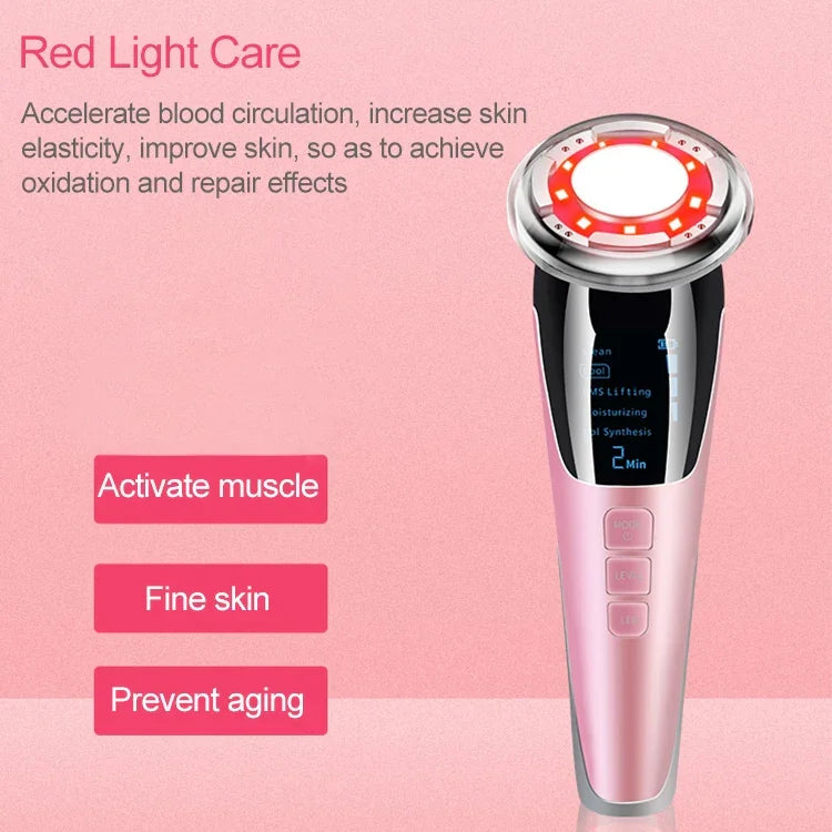 Appareil de beauté faciale chaud et froid BLK-D818, Appareil de rajeunissement de la peau coloré à micro-courant EMS, BLK-D818 (Rose), BLK-D818 (Blanc)