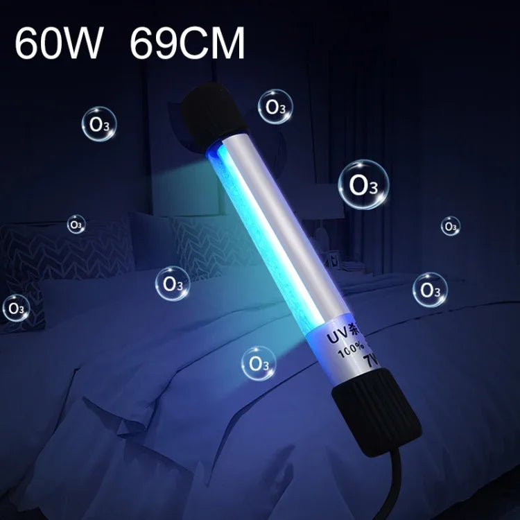 Lampe de désinfection à forte lumière UV à l'ozone de 60W et 69cm de long, portable, barre de stérilisation anti-virus, prise CN, 60W 69cm
