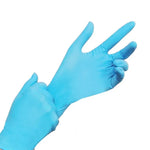 100 gants en butyronitrile jetables bleus, fournitures ménagères, taille : M, convient pour une largeur de paume : 8 cm-9 cm, taille : M