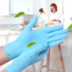 100 gants en butyronitrile jetables bleus, fournitures ménagères, taille : M, convient pour une largeur de paume : 8 cm-9 cm, taille : M