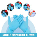 100 gants jetables en butyronitrile bleus pour travaux ménagers, Taille : L, Convient pour largeur de paume : 9cm-10cm, Livraison aléatoire en boîte neuve / ancienne, Taille : L