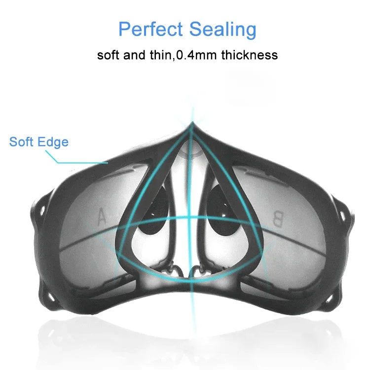 Masque respirateur réutilisable en silicone PM2.5 KN95 avec filtre remplaçable, antivirus et anti-buée, réutilisable PM2.5 KN95