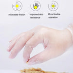 100 gants d'examen jetables en PVC transparents pour usage domestique, gants protecteurs tactiles, Taille : L, 100 pièces L