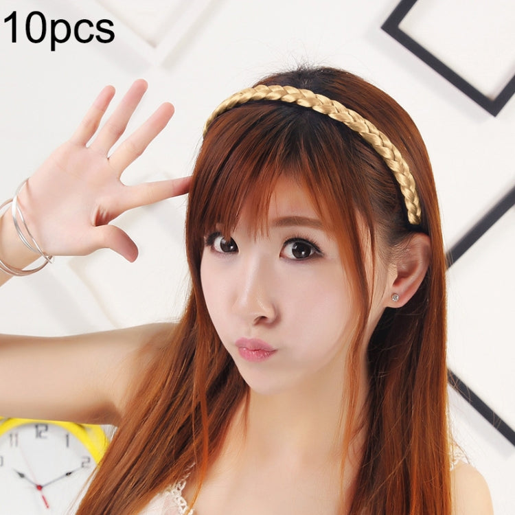 10 Pcs Perruque Torsadée Bijoux Bandeau Boucle de Cheveux (Jaune Clair)