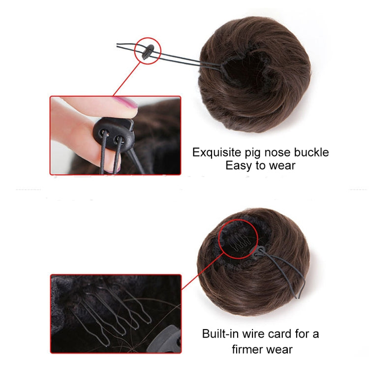 Chignon Bun Fleur Forme Coiffure Paquet Disque de Cheveux (Châtaigne)