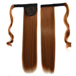Perruque style bande invisible sans couture 27# Perruque queue de cheval cheveux longs raides, 27#