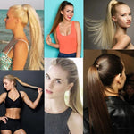 613H12# Perruque style bande invisible sans couture Cheveux longs raides Perruque queue de cheval, 613H12#